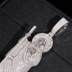 Iced Out VVS Moissanite San Judas Full Body S925 Silver Pendant