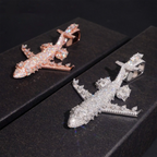 Iced Out VVS Moissanite Private Jet Pendant S925 Silver Hip Hop Piece