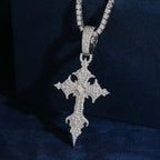 Square Princess Stone Vintage VVS Moissanite Cross Pendant
