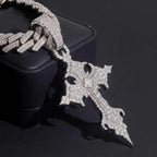 Square Princess Stone Vintage VVS Moissanite Cross Pendant