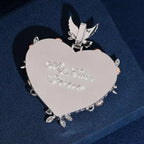 3D Rose Heartful Heart Shape VVS Moissanite Photo Pendant