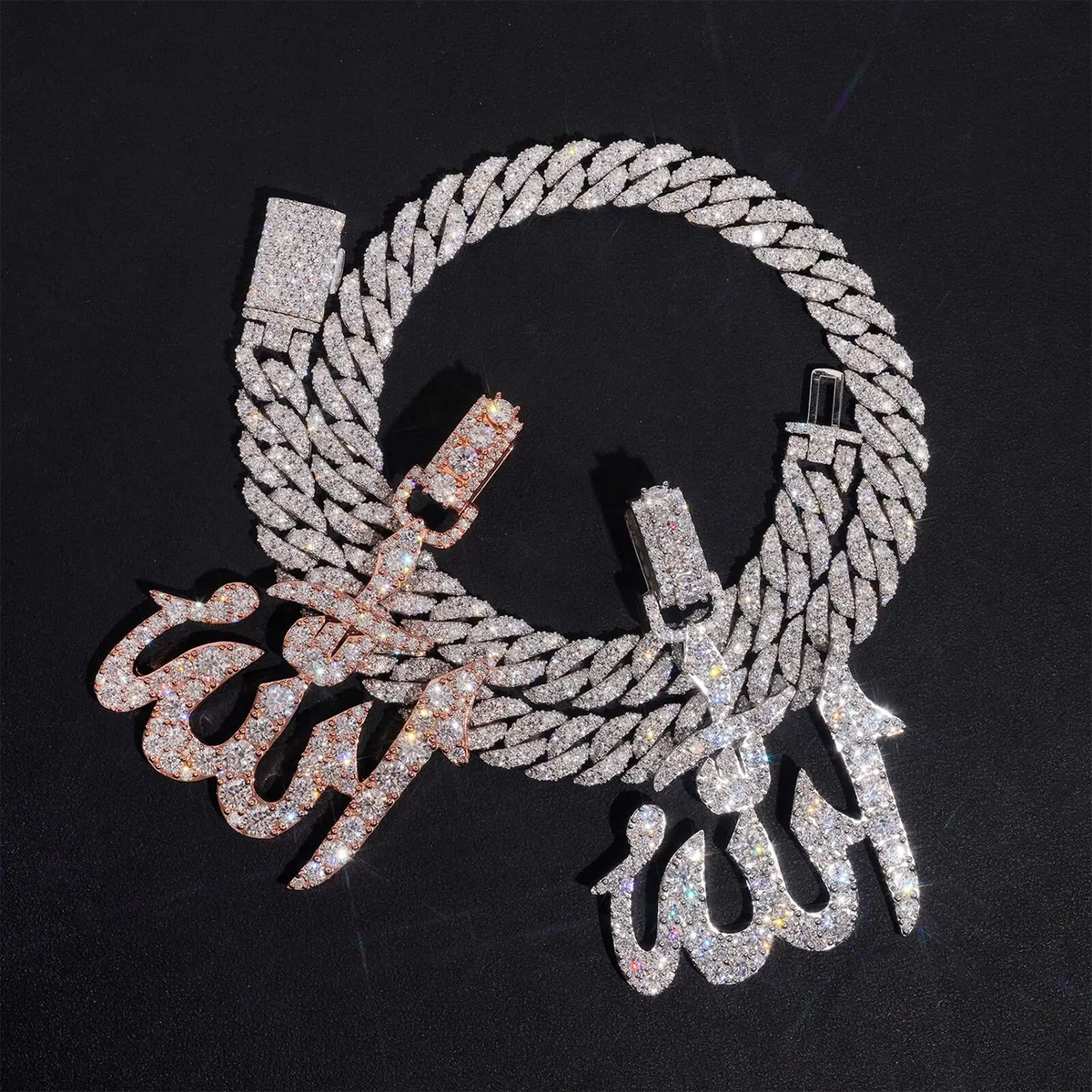 VVS Moissanite S925 Silver Iced Out Allah Pendant