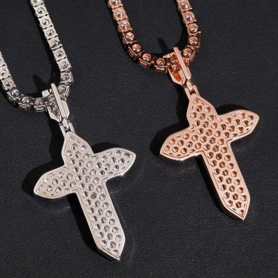 VVS Moissanite Cross Jesus Religious Pendant