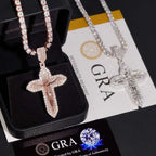 VVS Moissanite Cross Jesus Religious Pendant