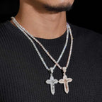 VVS Moissanite Cross Jesus Religious Pendant