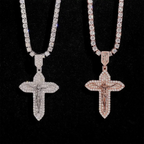 VVS Moissanite Cross Jesus Religious Pendant