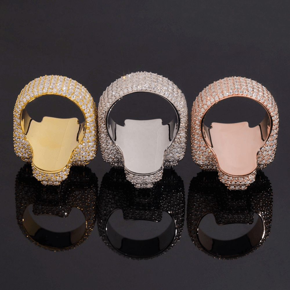 GL Cross Moissanite 925 sterling silver hip hop ring