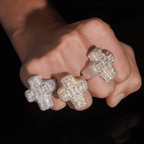 GL Cross Moissanite 925 sterling silver hip hop ring