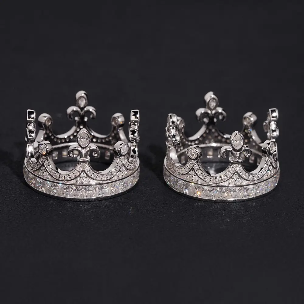 GL Fashion Iced out Imperial Crown VVS Moissnaite Diamond Hip Hop Ring Secondary image