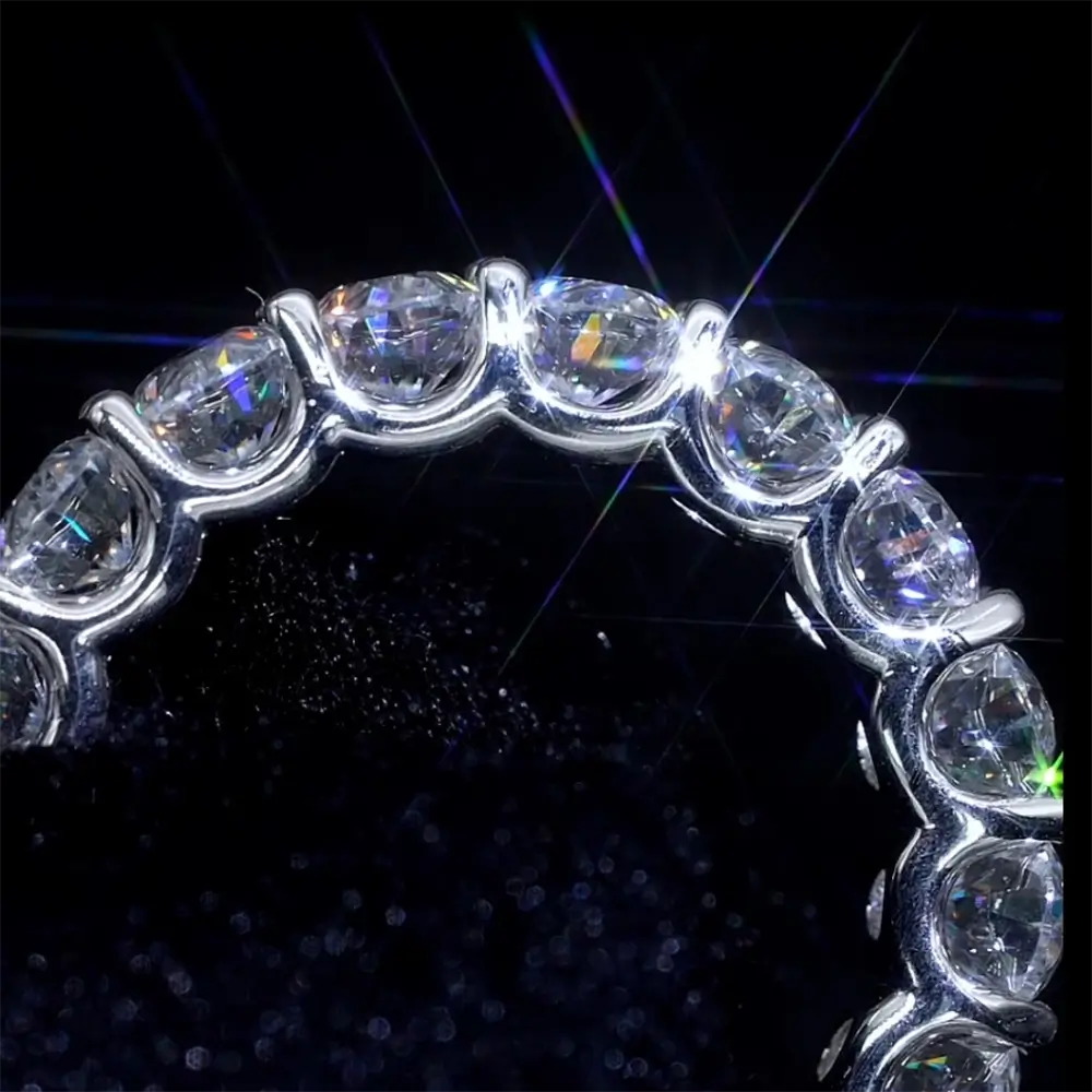 Luxury Jewelry Moissanite Rings VVS Moissanite Band 925 Sterling Silver Gold Plated Wedding Engagement Moissanite Diamond Ring