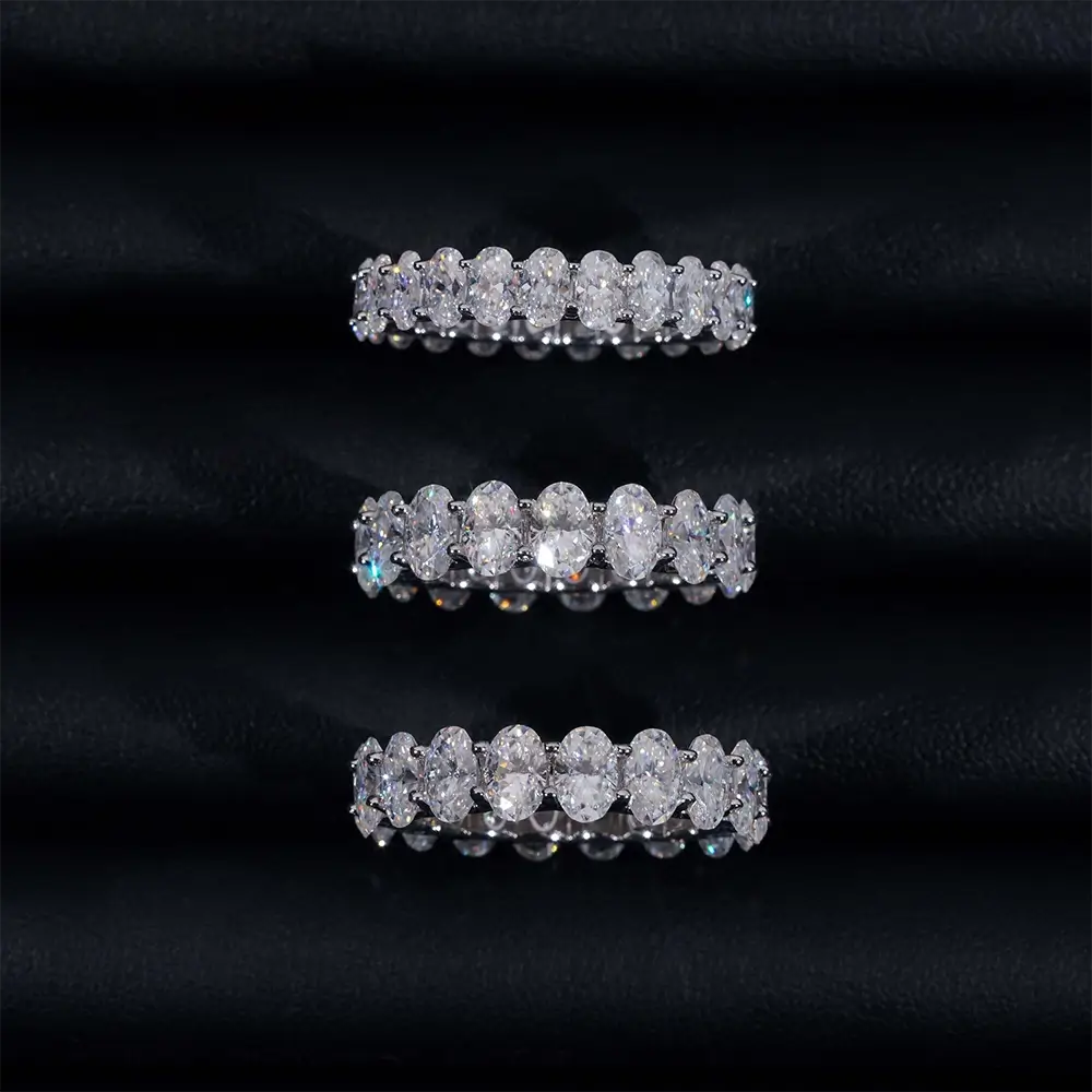 Luxury Jewelry Moissanite Rings VVS Moissanite Band 925 Sterling Silver Gold Plated Wedding Engagement Moissanite Diamond Ring Main image