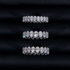 Luxury Jewelry Moissanite Rings VVS Moissanite Band 925 Sterling Silver Gold Plated Wedding Engagement Moissanite Diamond Ring