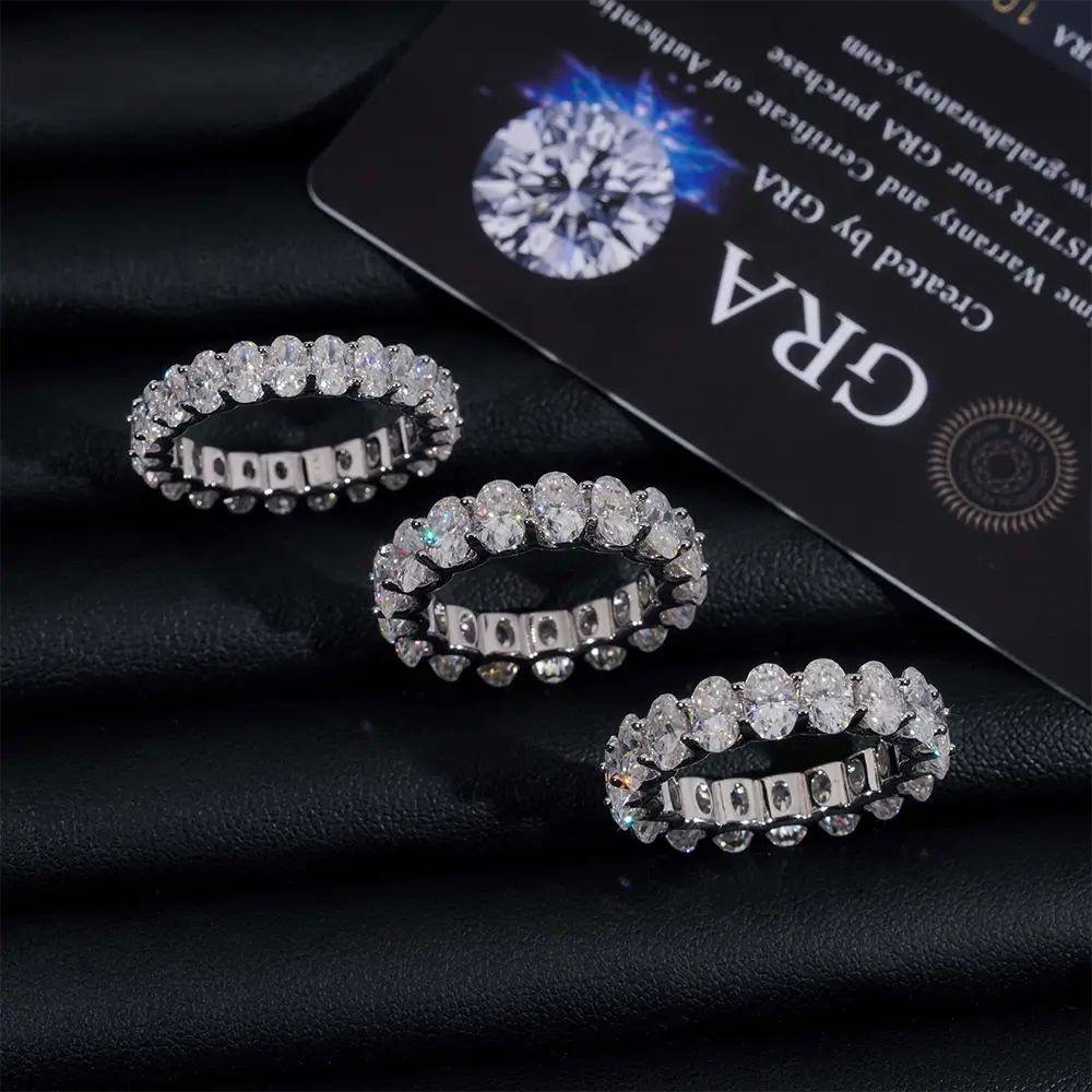 Luxury Jewelry Moissanite Rings VVS Moissanite Band 925 Sterling Silver Gold Plated Wedding Engagement Moissanite Diamond Ring