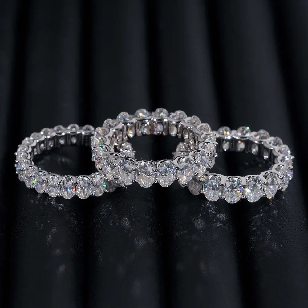 Luxury Jewelry Moissanite Rings VVS Moissanite Band 925 Sterling Silver Gold Plated Wedding Engagement Moissanite Diamond Ring Secondary image