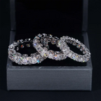 GL Round 4mm 5mm Diamond Band Moissanite Eternity Ring