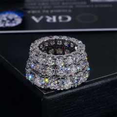 GL Round 4mm 5mm Diamond Band Moissanite Eternity Ring