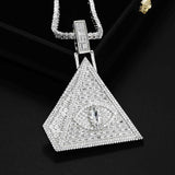 Eye perspective triangular pyramid One carat marquise diamond Brass Zircon pendant