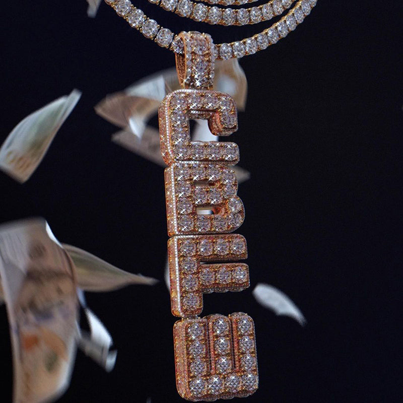 Moissanite Custom Name Pendant HipHop Jewelry