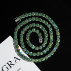 GL Green S925 Silver Moissanite Tennis Chain