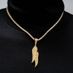 GL Angel Wing Iced Out S925 Silver Moissanite Pendant