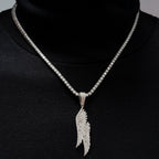 GL Angel Wing Iced Out S925 Silver Moissanite Pendant