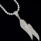 GL Angel Wing Iced Out S925 Silver Moissanite Pendant