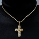 hip hop pendant with tennis chain hip hop necklace cross pendant