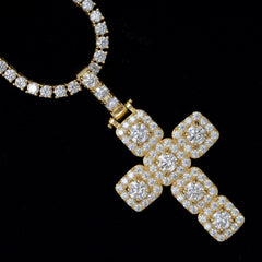GL Hip Hop Ice Out Moissanite Cross pendant