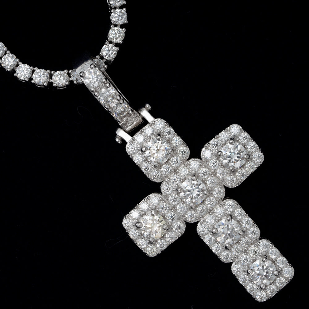 GL Hip Hop Ice Out Moissanite Cross pendant