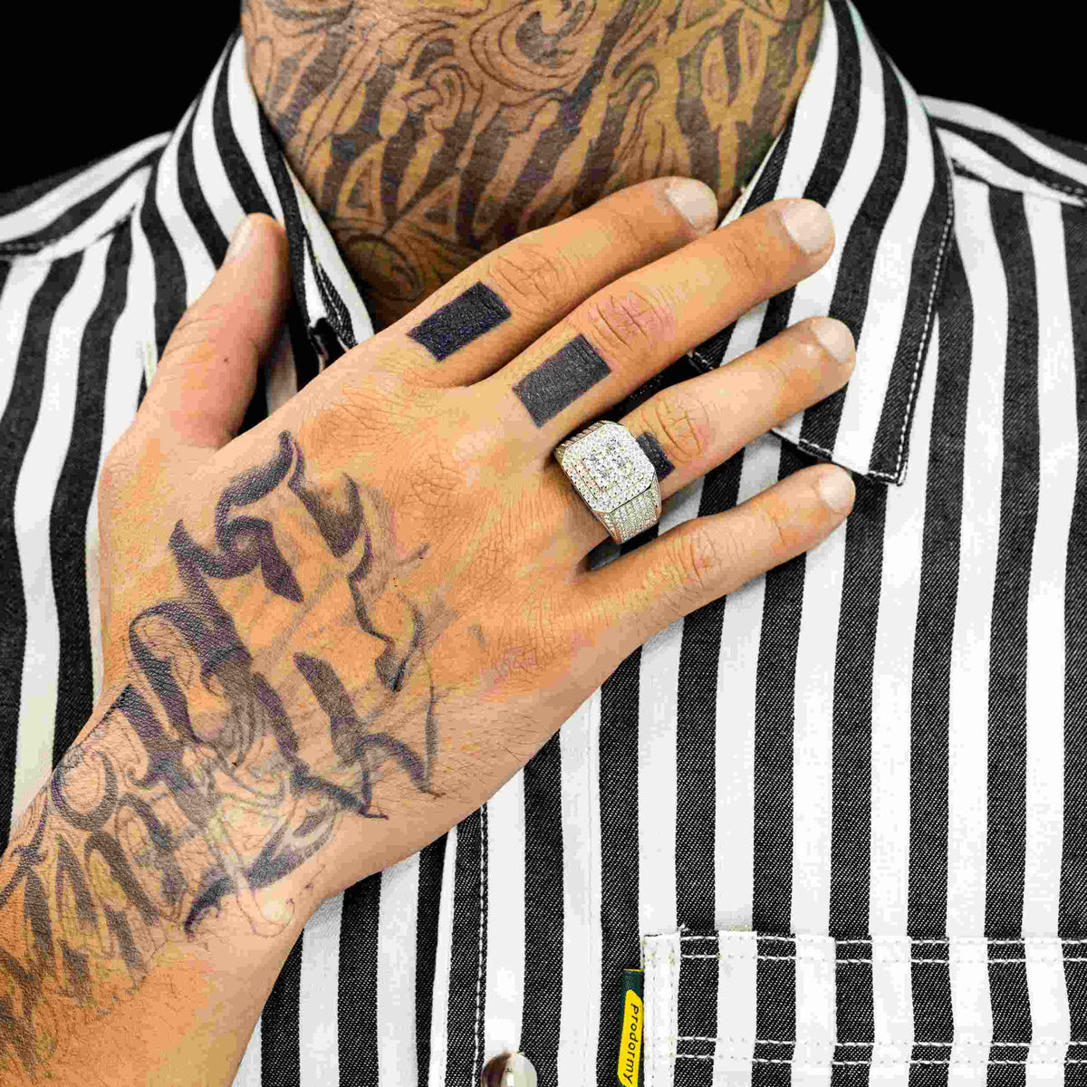 GL Top Quality Iced Out Jewelry VVS Moissanite Hip Hop Men Ring