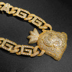 GL Incredible Money Bag Pendant Cuban Chain Set
