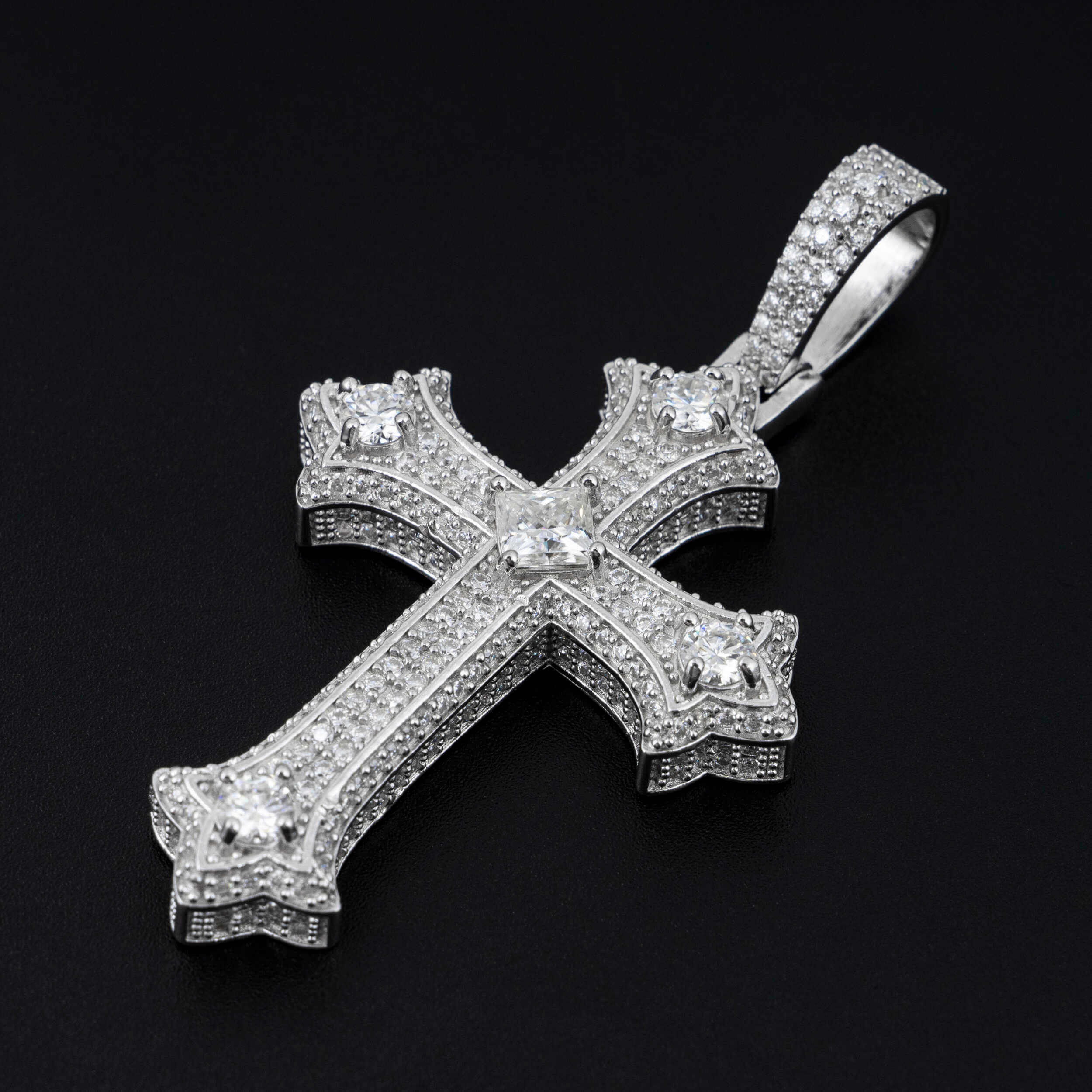 GL Iced Out Hip Hop Rapper Jewelry VVS Diamond Moissanite Cross Pendant