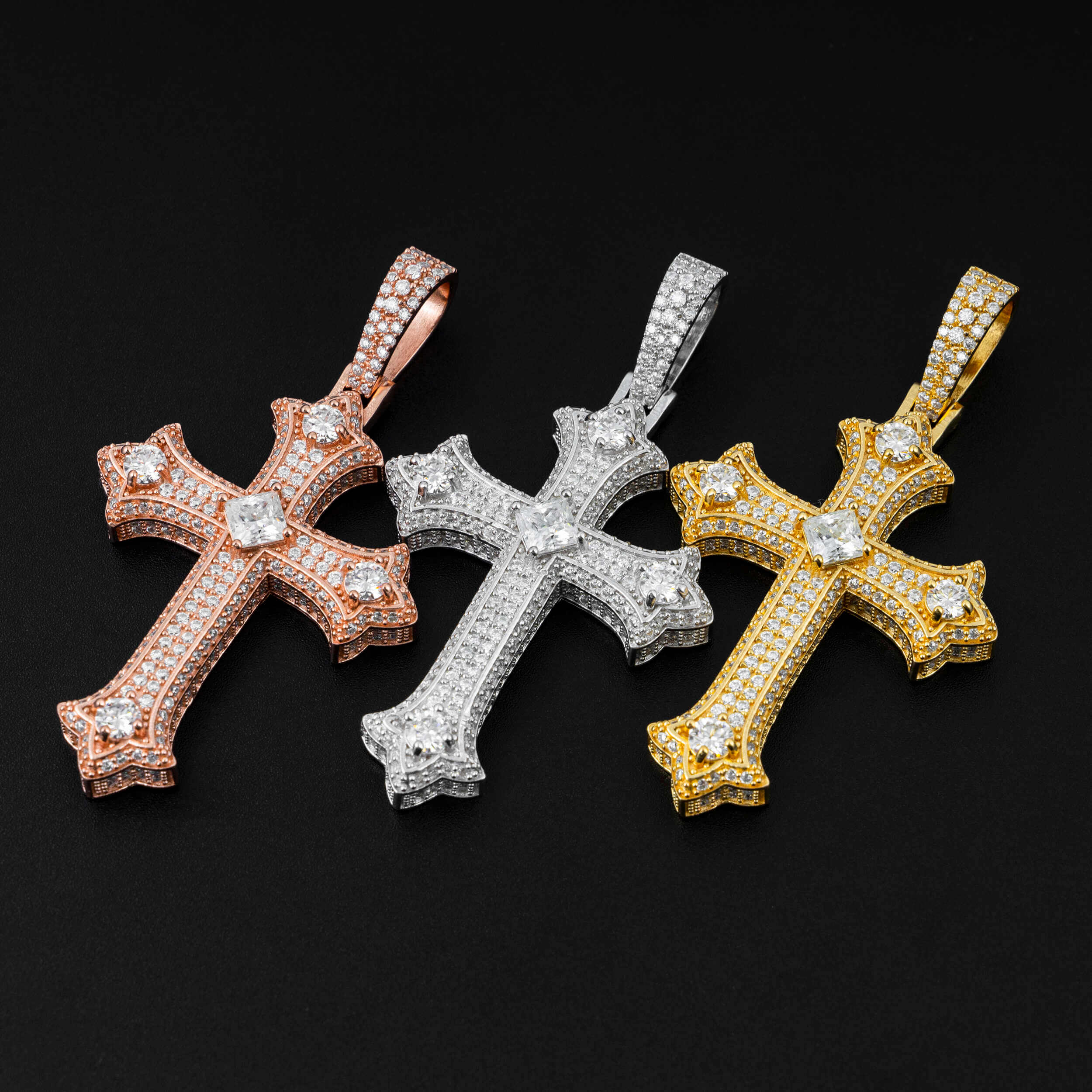 GL Iced Out Hip Hop Rapper Jewelry VVS Diamond Moissanite Cross Pendant