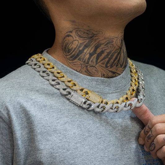 Cuban Link Necklace Bracelets Silver Gold Color Hip Hop Jewelry Iced Out Cuban Eight Chain