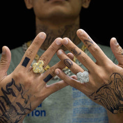 GL Cross Moissanite 925 Sterling Silver Hip Hop Ring