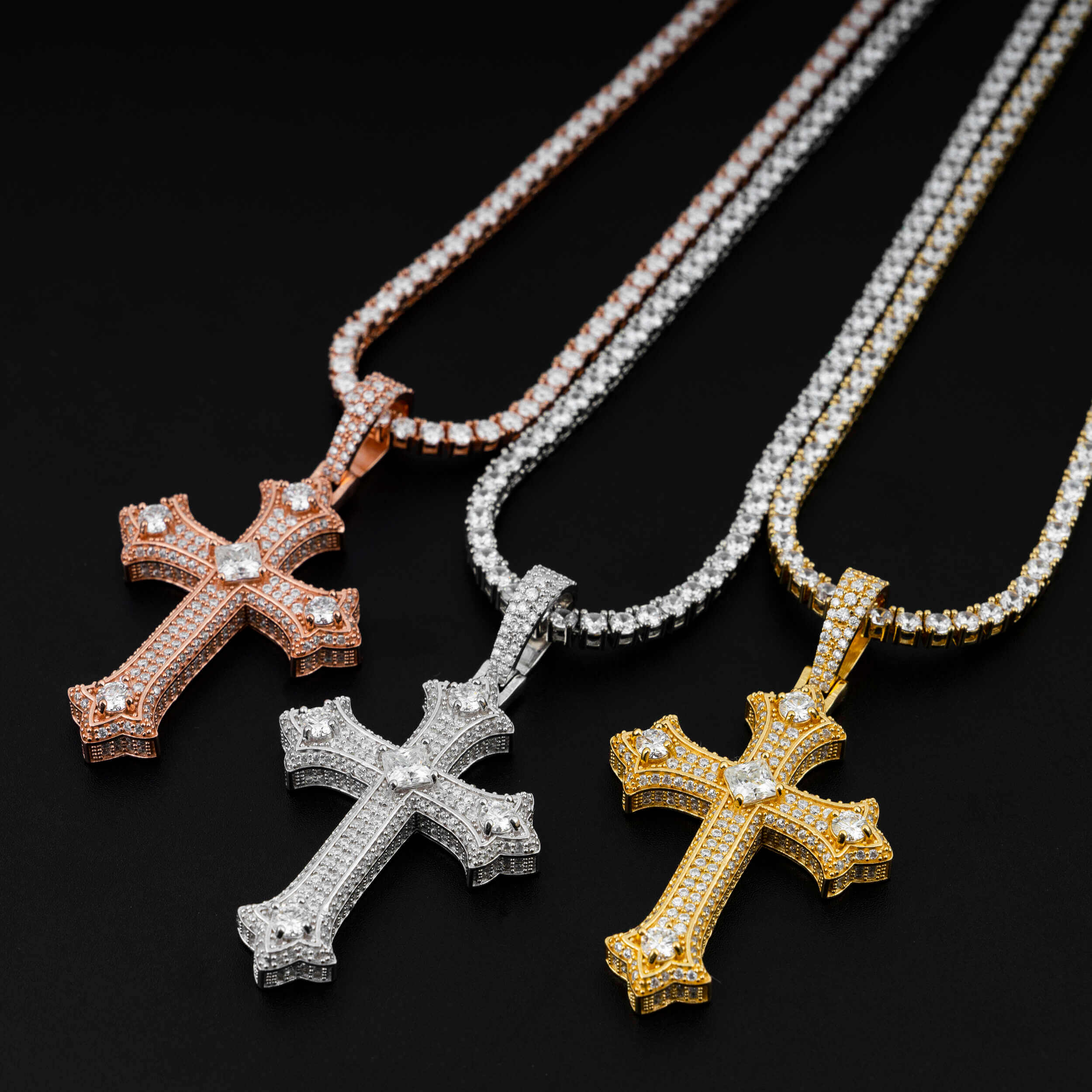 GL Iced Out Hip Hop Rapper Jewelry VVS Diamond Moissanite Cross Pendant Main image