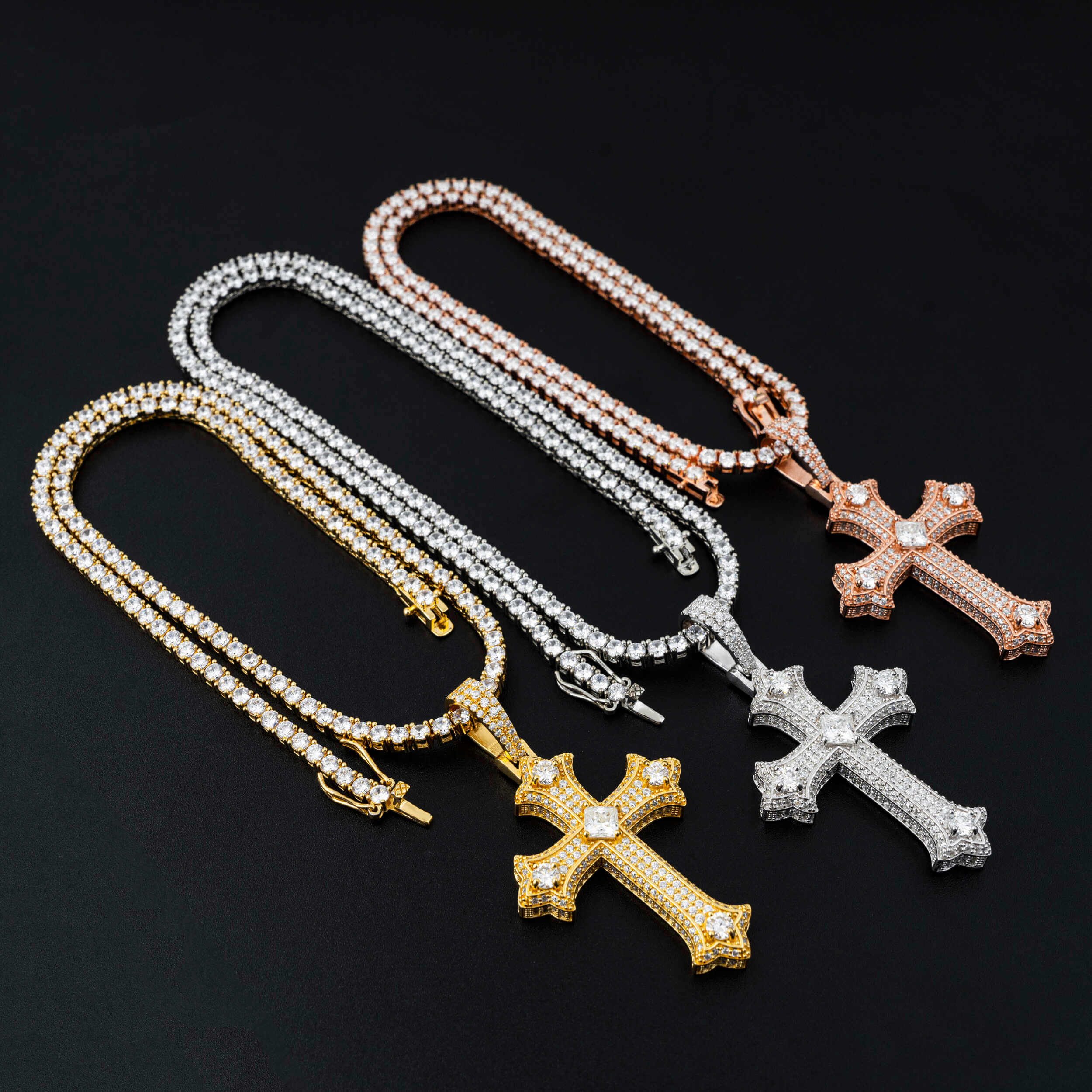 GL Iced Out Hip Hop Rapper Jewelry VVS Diamond Moissanite Cross Pendant