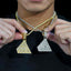 Eye Perspective Triangular Pyramid Brass Zircon Pendant