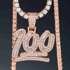 GL Ice Out Moissanite Pendant Letters 100 With Free Chain