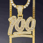 GL Ice Out Moissanite Pendant Letters 100 With Free Chain