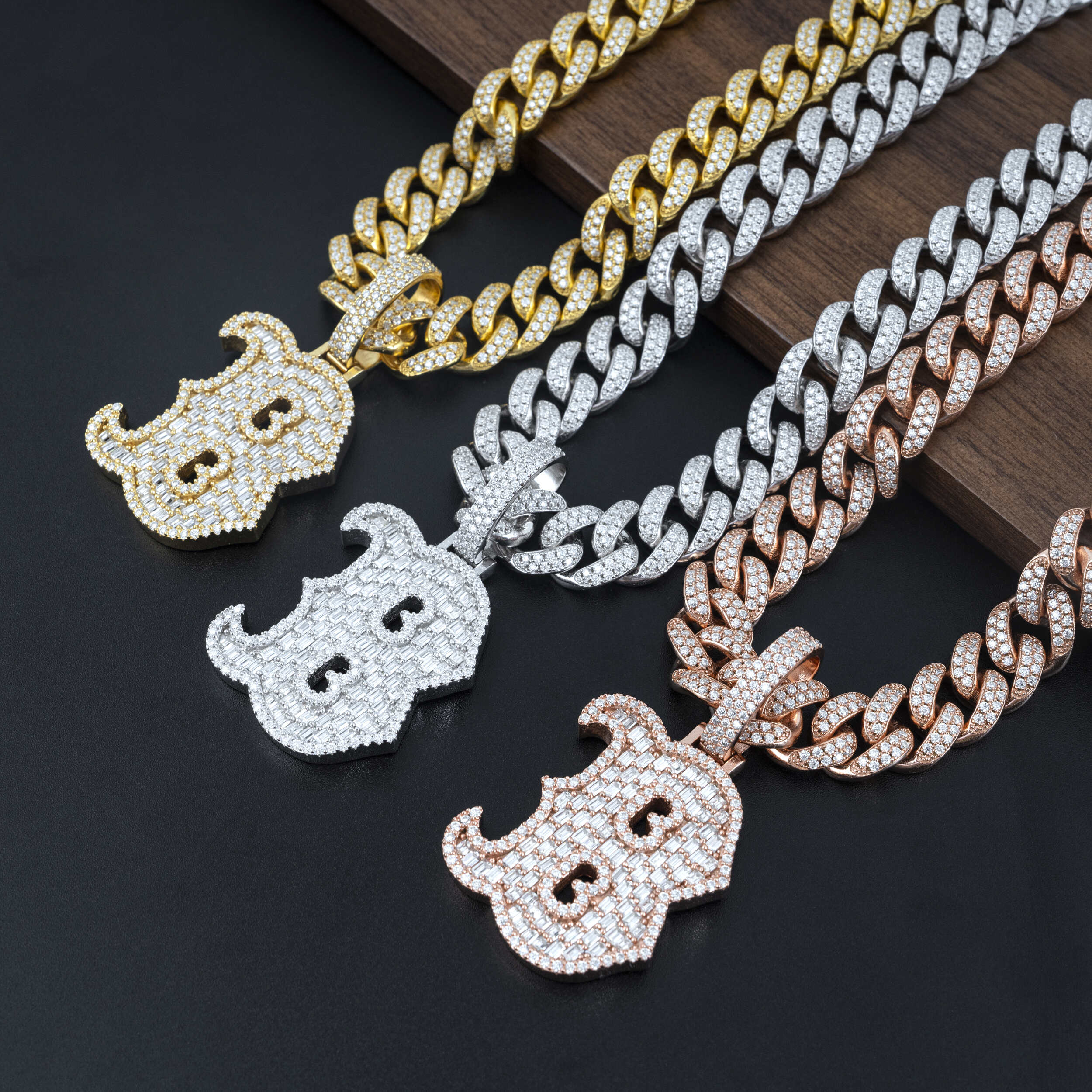 GL Iced Out Silver VVS Moissanite Hip Hop Individual Letter "K B J" Pendant Secondary image