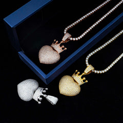 fine jewelry moissanite cute gold paw heart necklace custom women heart diamond pendant