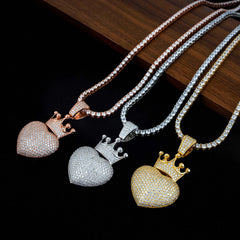 fine jewelry moissanite cute gold paw heart necklace custom women heart diamond pendant