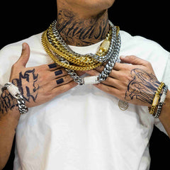 6mm 8mm 10mm 12mm 14mm Stainless Steel Silver Button end Cuban Chain Bracelet