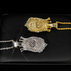GL Rapper Rock Moissanite Silver custom lion head pendant
