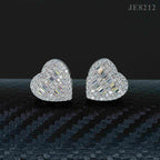 GL Heart Shape Emerald Round Cut S925 Moissanite Diamond Earring