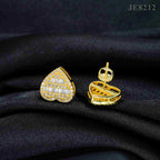 GL Heart Shape Emerald Round Cut S925 Moissanite Diamond Earring