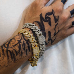 13.6mm Hip Hop Brass Zircon Cuban Chain