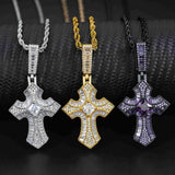 Purple gold silver exquisite workmanship cross pendant