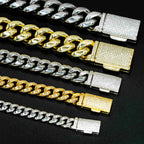 6MM 8MM 10MM 12MM 14MM Stainless Steel Silver Button End Cuban Chain Bracelet